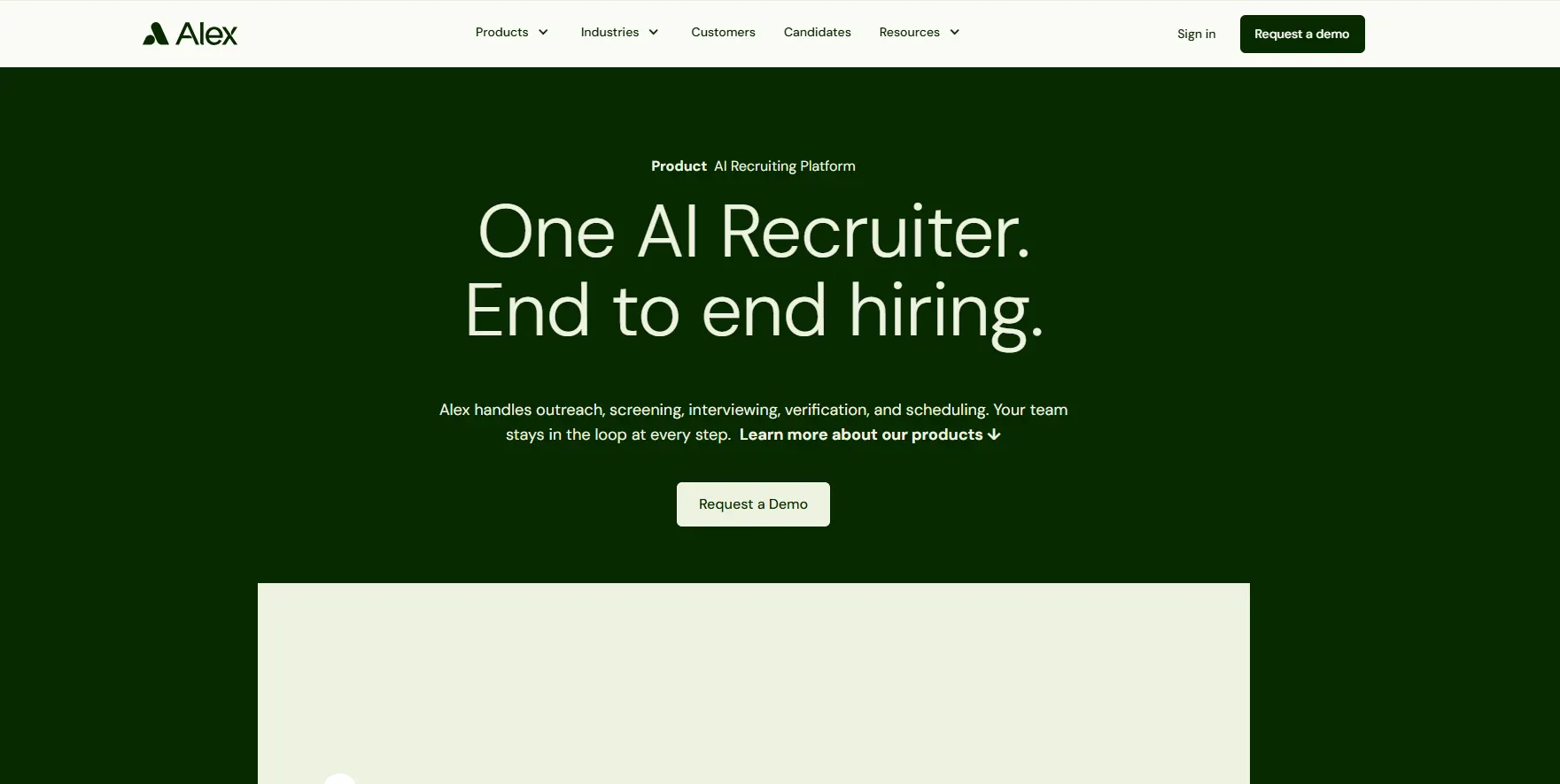 Alex enterprise AI recruiter for phone, video, SMS, and WhatsApp interviews