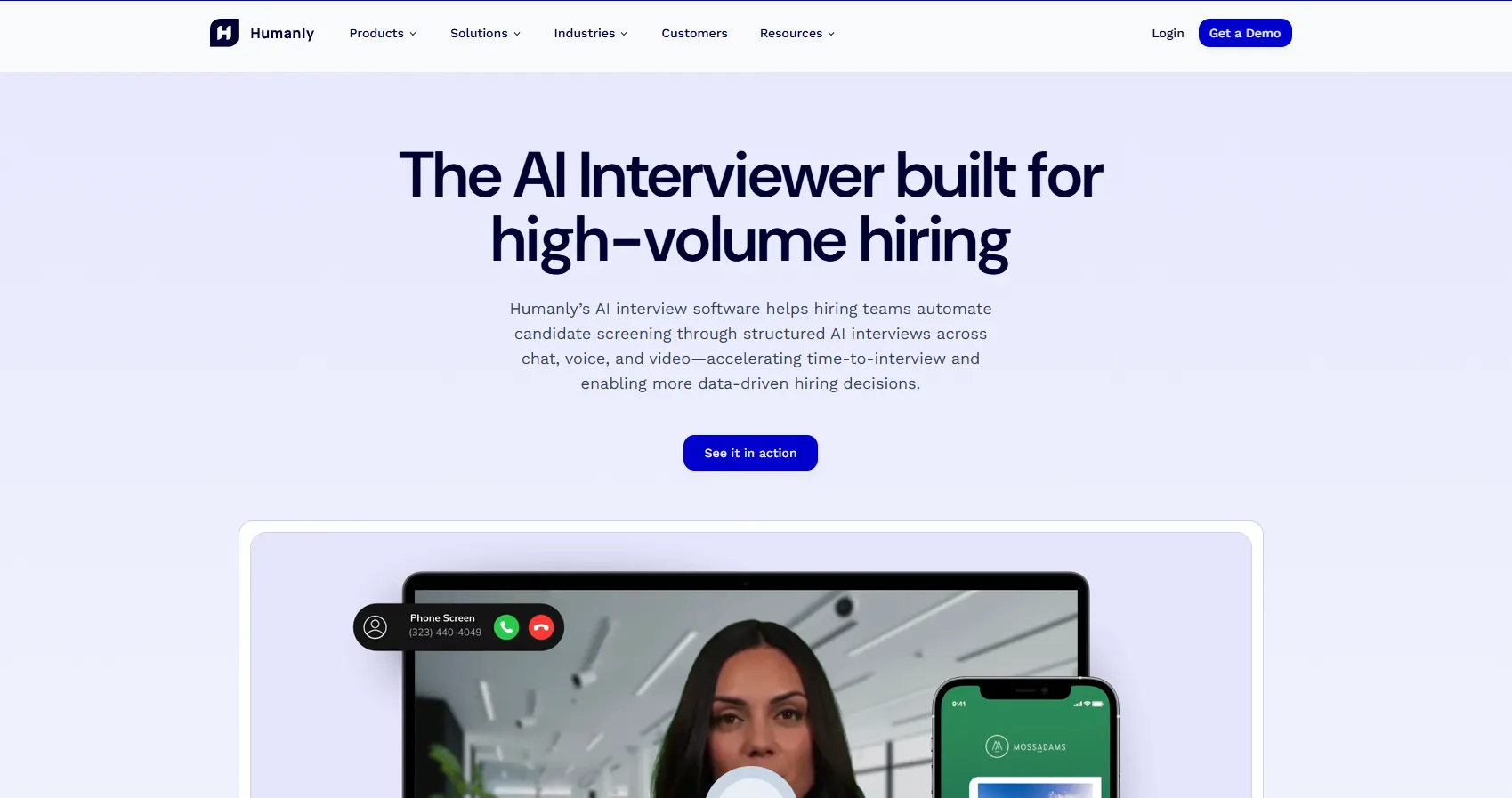 Humanly AI interviews for enterprise frontline and hourly hiring
