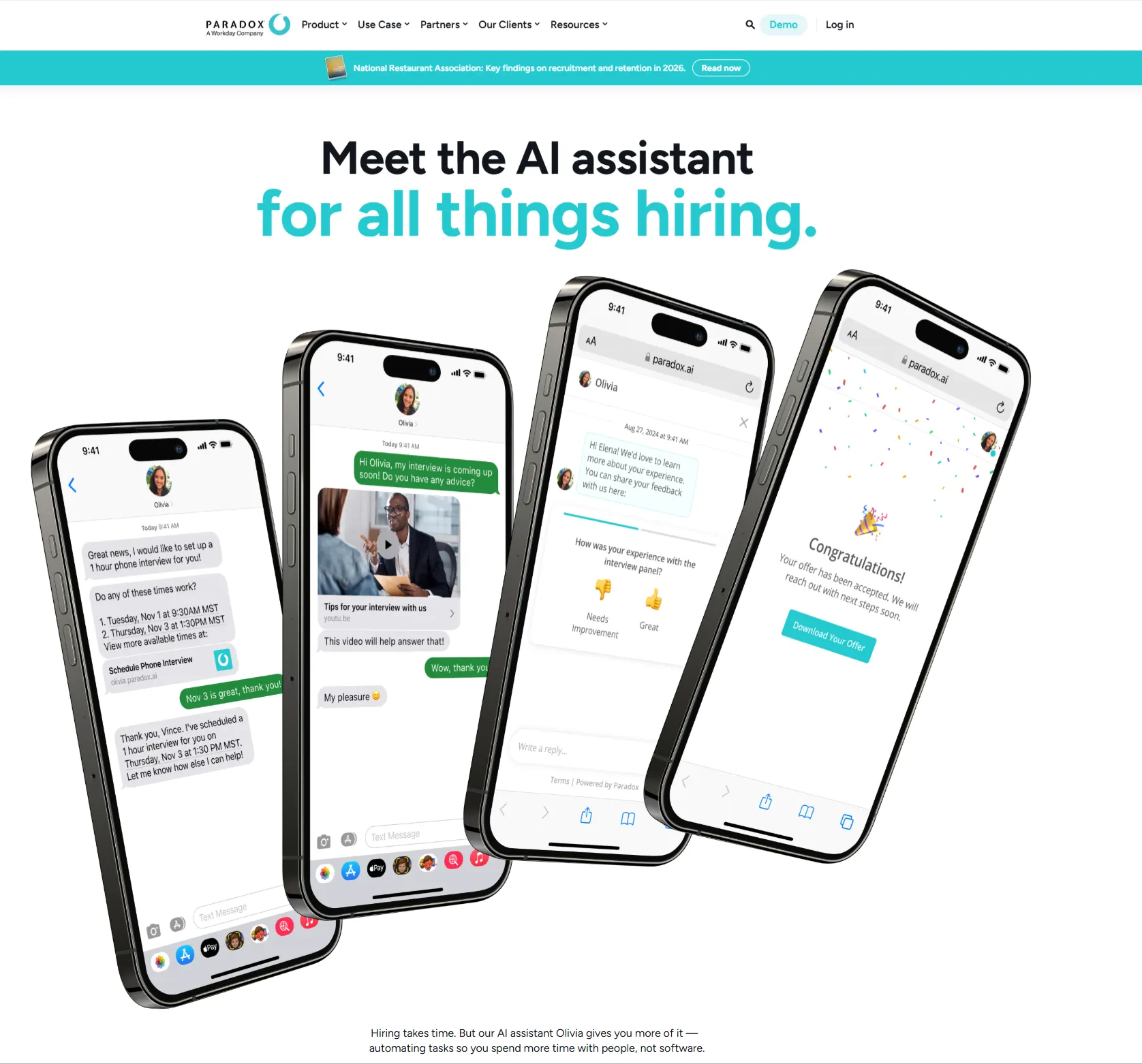 Paradox conversational hiring software