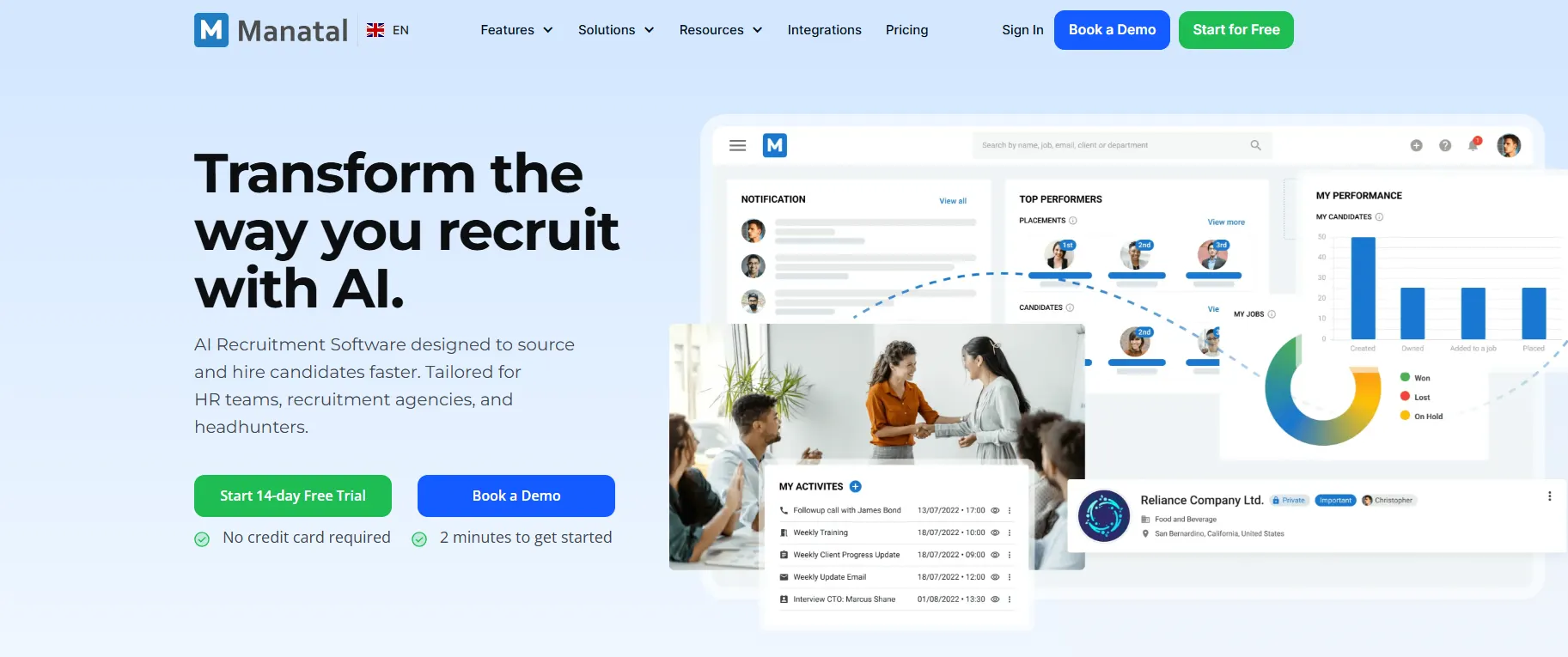 Manatal applicant tracking system