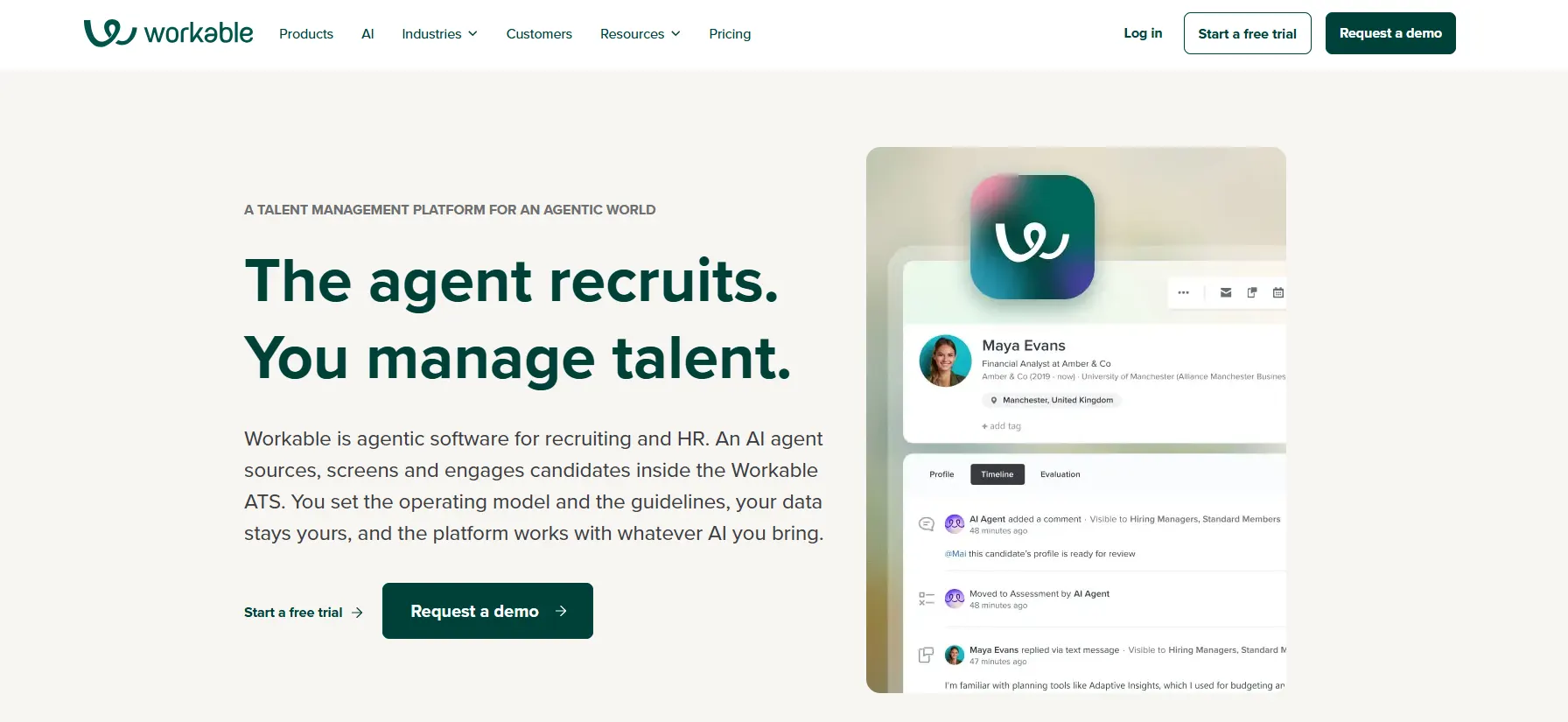 Workable recruiting and HR platform