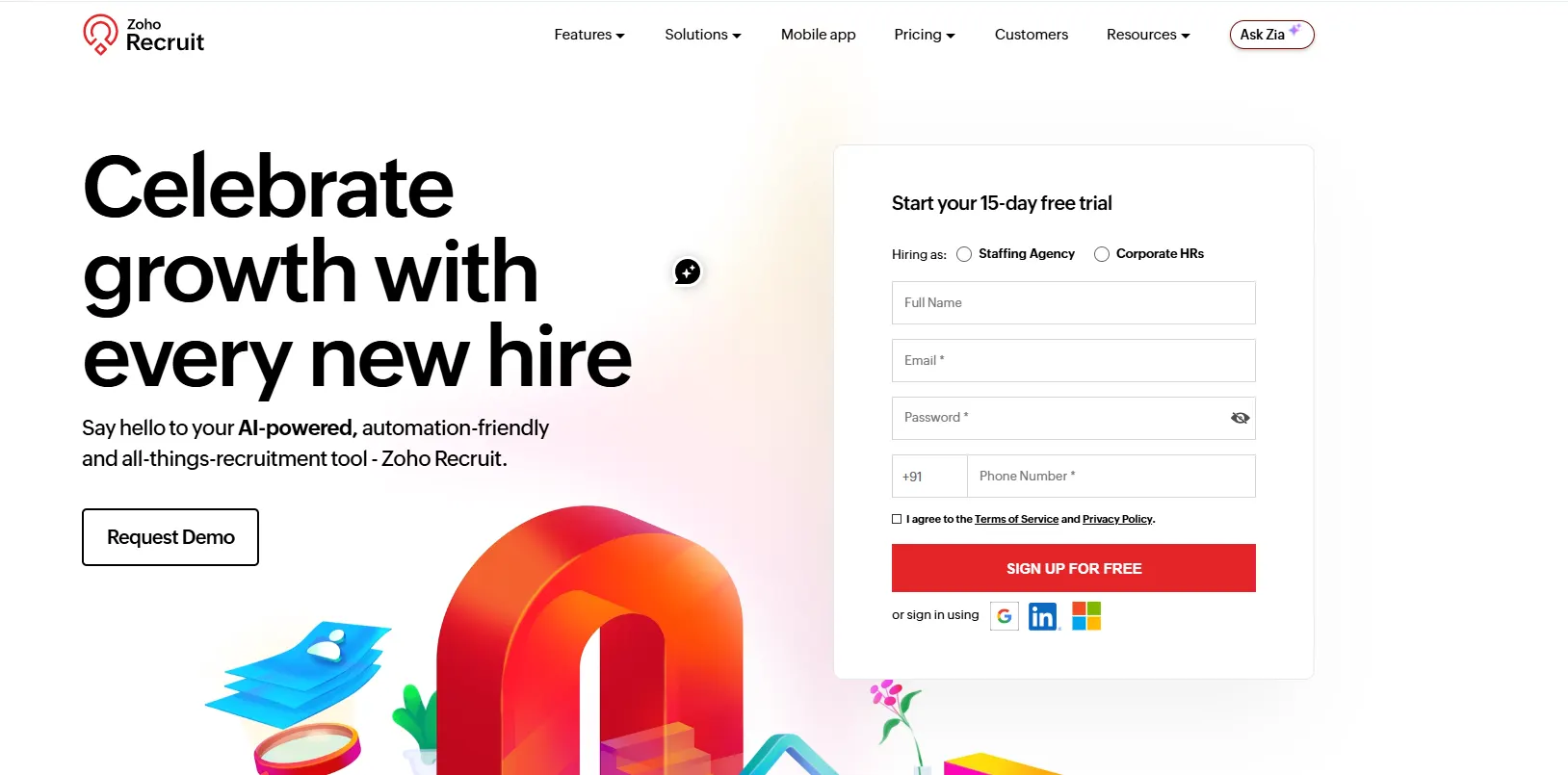 Zoho Recruit applicant tracking system